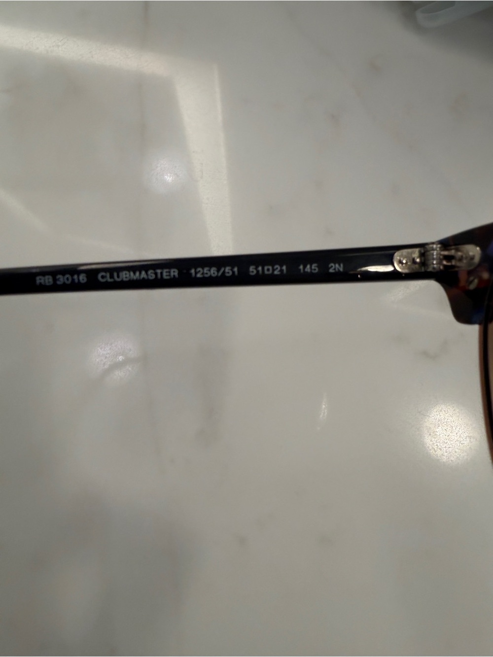 Ray-Ban RB3016 Clubmaster Sunglasses in Tortoise Shell Blue and Brown - Picture 9 of 12